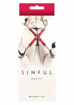 Sinful Hogtie Adjustable Restraint System, Vinyl & Neoprene, Black
