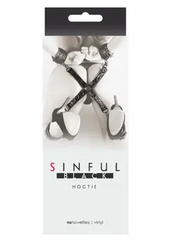 Sinful Hogtie Restraint System - Adjustable Vinyl & Neoprene, Black