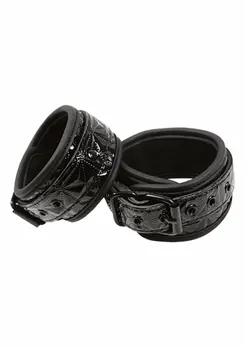 Sportsheets Wrist Cuffs Adjustable Vinyl Neoprene Black 657447092251