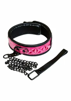 Sportsheets Collar Adjustable Vinyl-Neoprene Black with Leash 657447091667