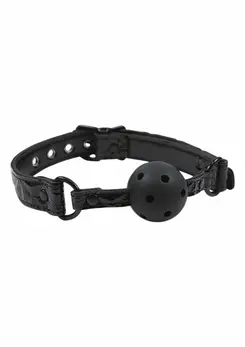 Sportsheets Ball Gag Adjustable Vinyl Strap Black 657447092237