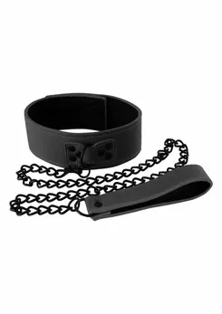 Renegade Bondage Collar Black - Adjustable Vinyl Neckband