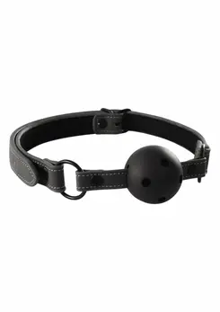 Renegade Bondage Ball Gag Black - Adjustable Vinyl Strap System