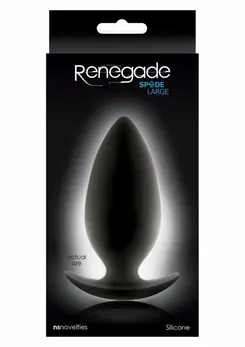 Renegade Spades Large Silicone Plug with T-Shaped Handle Black