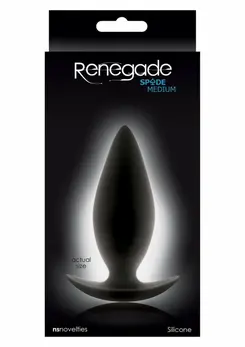 Renegade Spades Medium Silicone Plug - Ergonomic Black Design