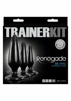 Renegade Pleasure Plug Trainer Kit 3 Sizes TPE Suction Base Black