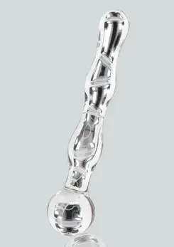 TOYJOY GLASS WORXX Sparkle Wand - Glass Intimate Massager, Wavy Design