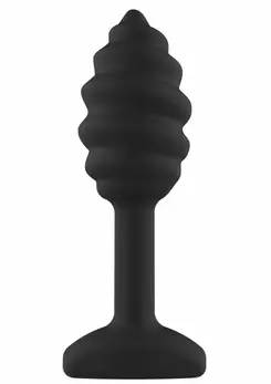 ToyJoy Swirl Plug Black 9.2 cm - Textured Silicone Anal Model