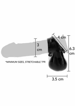 Manpower by TOYJOY Triple Pipe C-Ring Black TPR Support System 3cm/3.5cm