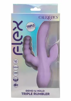 CalExotics Bend & Hold Triple Rumbler fleksibilni vibrirajući masažer, silikon, crni