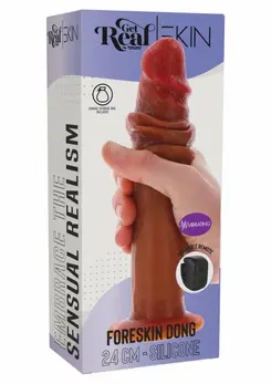 ToyJoy Foreskin Dong vibrirajući silikonski dildo 24 cm dvostruke gustine sa daljinskim upravljačem