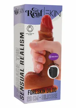 ToyJoy vibrirajući silikonski dildo sa kožicom 20 cm Dual Density sa daljinskim upravljačem