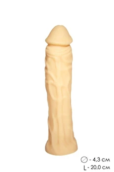 Dildo šuplji telesni l 200mm D 43mm art. 100-09 BU SB