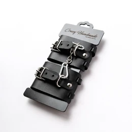 Lisice od crne kože sa vezicama