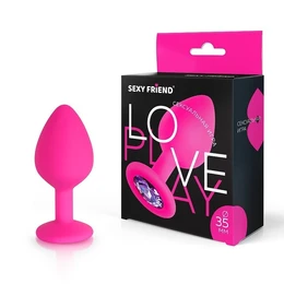 Čaura analna fuxija, kristalna boja svetlo ljubičasta, silikon, l 80 mm, d 35 mm, art. SF-70290-15