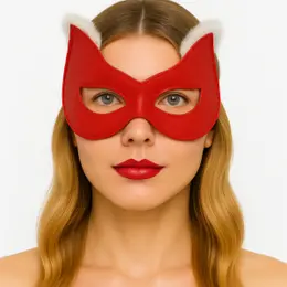 Crvena maska od prave kože