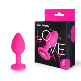 Čaura analna fuxija, kristalna boja ružičasta, silikon, l 73 mm, d 30 mm, art. SF-70190-02