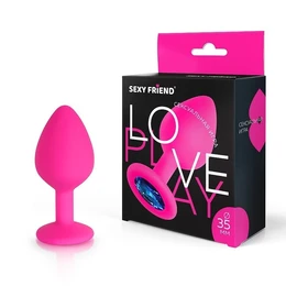 Čaura analna fuxija, kristalna boja plava, silikon, l 80 mm, d 35 mm, art. SF-70290-13