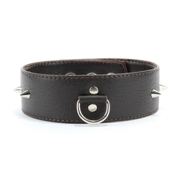 Ogrlica sa malim šiljcima je smeđa