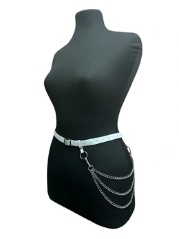 Kožni beli sexi Arsenal kaiš sa lancem