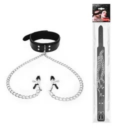 Ovratnikzažimi na bradavicama boja crna