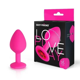 Čaura analna fuxija, boja kristala crvena, silikon, l 80 mm, d 35 mm, art. SF-70290-16