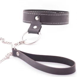 Uska jednoslojna ogrlica od prave kože