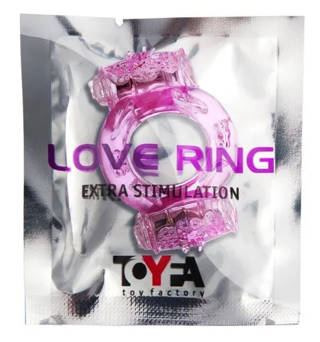 Dvostruki vibracioni prsten za erekciju penisa, TOIFA, TPE, roze