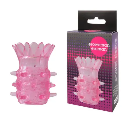 Ružičasta mlaznica za penis sa šiljcima i laticama - 6 cm.