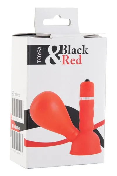 Vibracioni masažer za bradavice Black Red bi TOIFA sa kruškom, ABS plastika, crvena, 8,2 cm