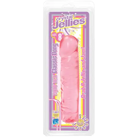Ružičasti prozirni gel Dildo Sristal Jellies - 20 cm.