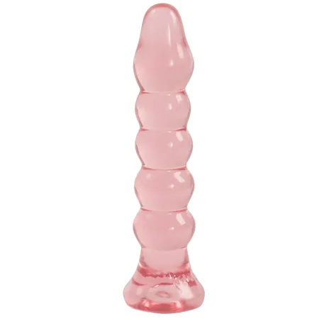 Analna riblja kost od ružičastog gela Cristal Jellies Anal plug bumps-15,2 cm.