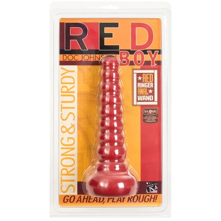 Rebrasta analna čaura Red Boi Anal Vand Butt Plug-21,3 cm