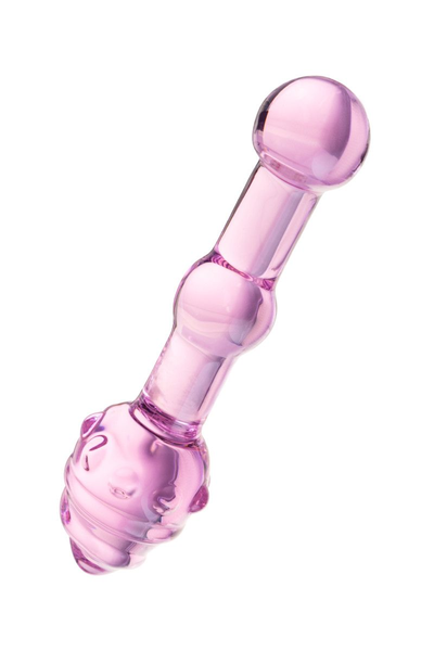 Sekus Glass dvostrani Dildo, staklo, roze, 17 cm