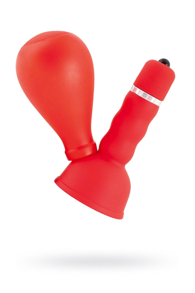 Vibracioni masažer za bradavice Black Red bi TOIFA sa kruškom, ABS plastika, crvena, 8,2 cm