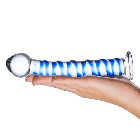 Blue Spiral stakleni dildo