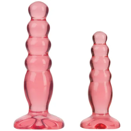 Set od dve ružičaste analne čaure Cristal Jellies Anal Trainer Kit