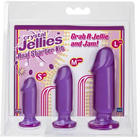 Set od tri ljubičasta analna dildoa Cristal Jellies Anal Starter Kit