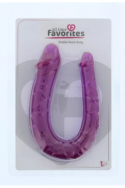 Ljubičasti dvostruki Dildo Double Head Dong - 30 cm.