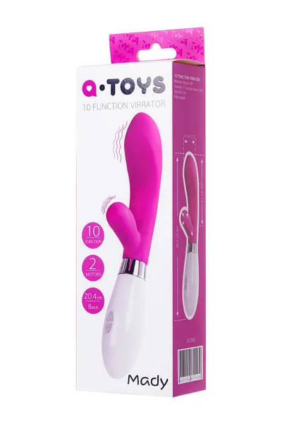 TOIFA a-Tois Madijev vibrator sa klitorisnim stimulatorom, silikon, ružičasta, 20,4 cm