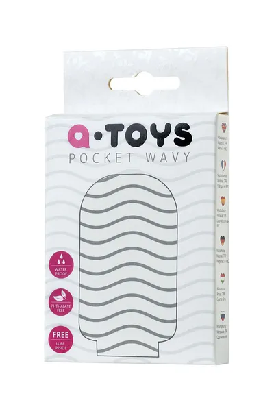 Masturbator TOYFA A-Toys Pocket Wavy, TPR, bela, 7,8 cm