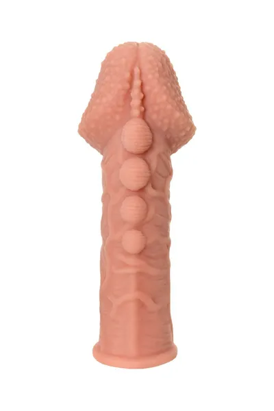 Dodatak za falus, sa mehurićima, vencima i rebrima, veličina S, Ektreme Sleeve