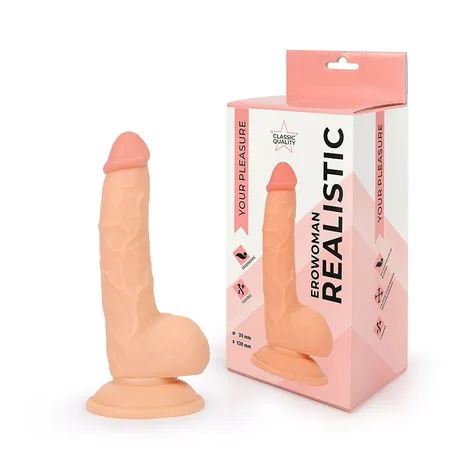 Erovoman telesni realni dildo na usisnoj čaši - 20 cm.