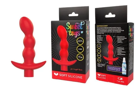 Crveni vibrator Sveet Tois - 11 cm.