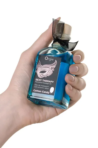 Orgie Lips masažni komplet za igre sa ukusom bombona (jestivo ulje, pero) 100ml