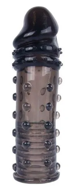 Crna mlaznica za penis sa pupčanicama-15 cm.