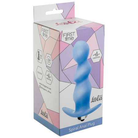 Analni čep sa vibracijama Spiral Anal plug Blue (AAA baterije) 5008-02lola