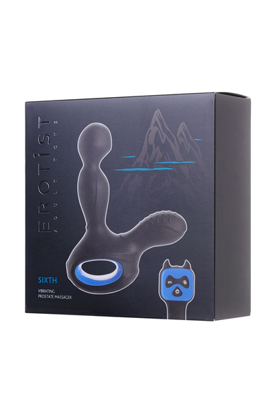 Erotist Sikth stimulator prostate sa rotacijom glave, silikon, Crna, 14,5 cm