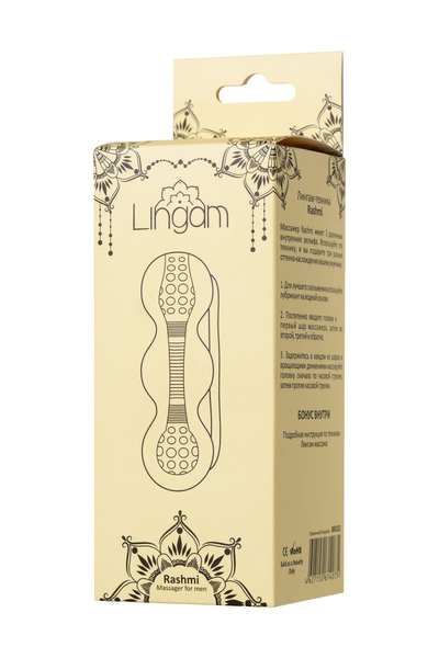 Masturbator nerealan Lingam bi TOIFA Rashmi, TPE, transparentan, 15,5 cm