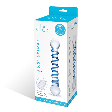 Prozirni falus sa plavom spiralom Spiral Dildo